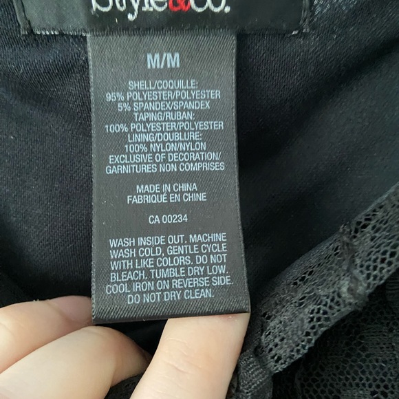 Style & Co Sequin Lace Little Black Dress - Picture 3 of 5